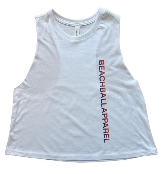 (Pre-Order 3 Weeks) Women's Racer Crop Tank - Red White and Blue Edition